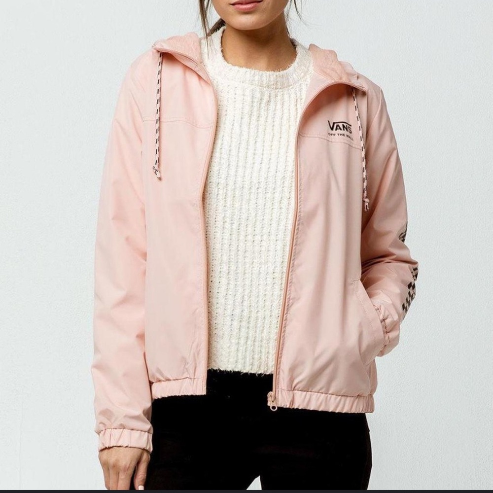 Vans Women's Light Pink Bomber windbreaker Jacket size medium